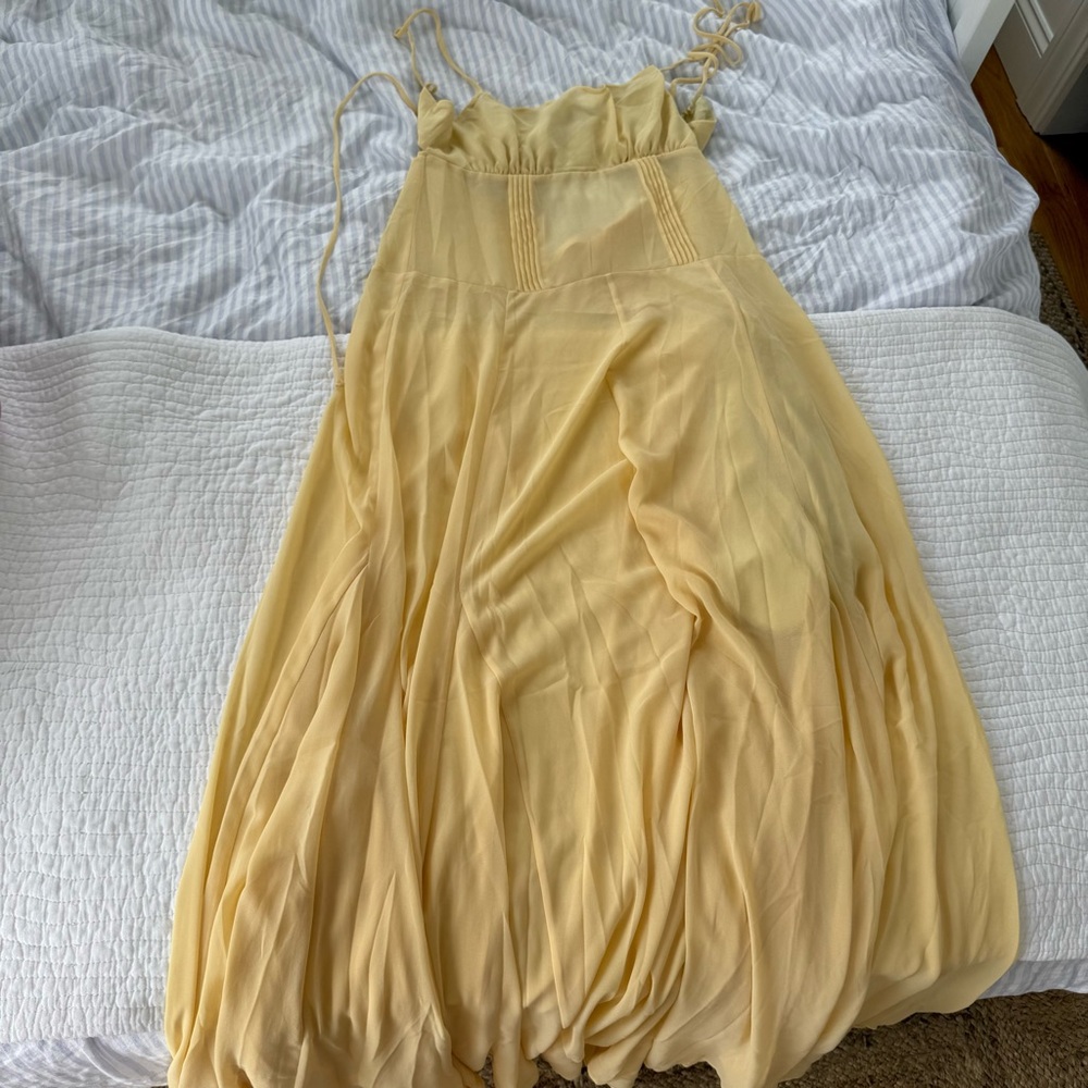 revolve yellow sheer maxi dress